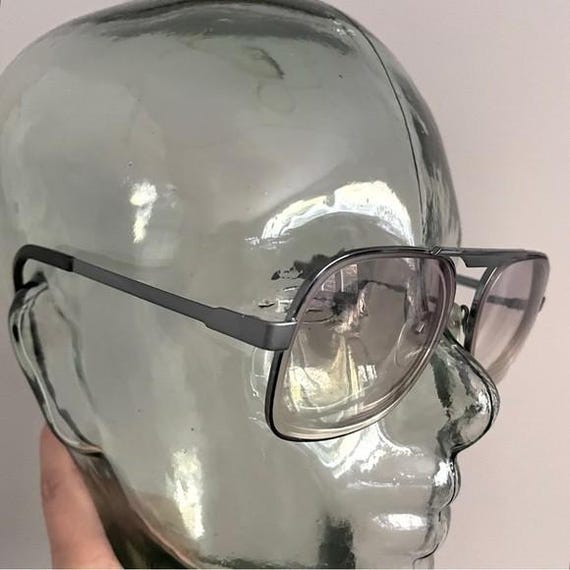 Vintage Silhouette Rectangular Aviator Glasses Fr… - image 4