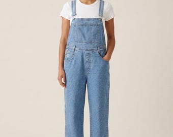 Vintage Relaxed Straight Leg Denim Bib Overalls - Small / Medium