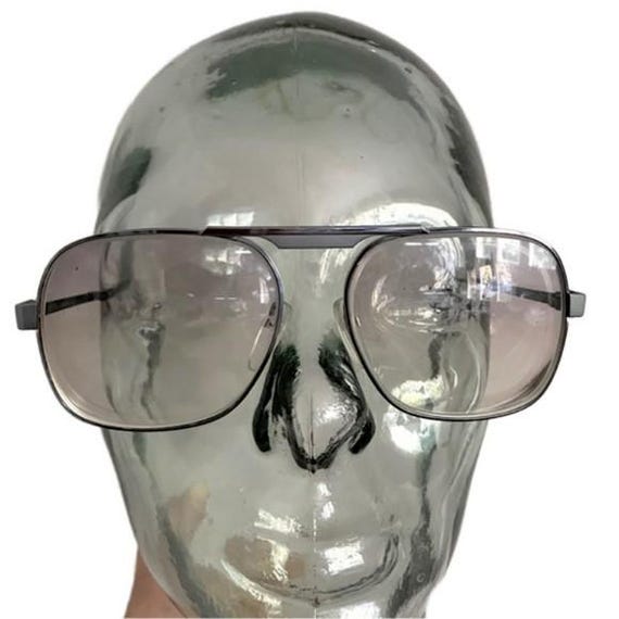 Vintage Silhouette Rectangular Aviator Glasses Fr… - image 2