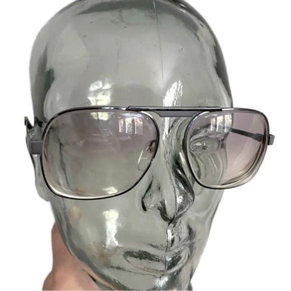 Vintage Silhouette Rectangular Aviator Glasses Fr… - image 3