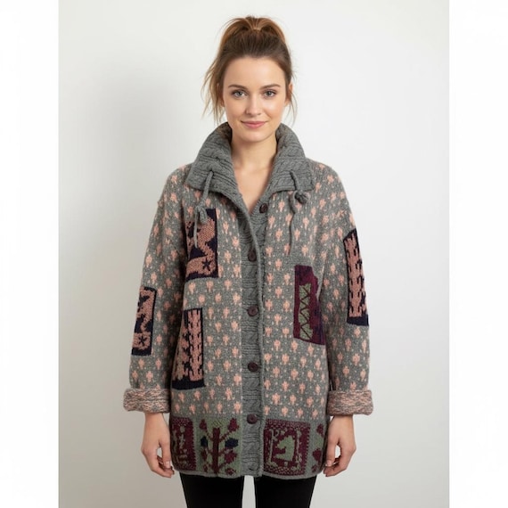 Cote-Rotie Gray Orange Patchwork Patterned Kidcor… - image 1