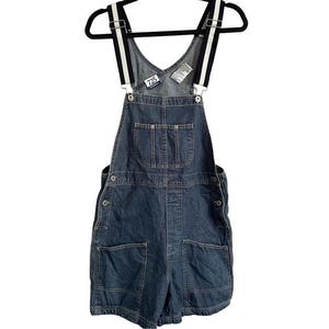 Vintage Denim Bib Carpenter Shortalls / Overall Shorts - Small