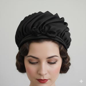 Vintage Hudson's Bay Kirche Hut in Schwarz - Style 60s!