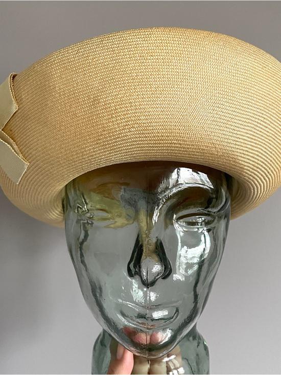 Vintage 60s Very Fine Straw Roller Hat w/ Upturned Brim - Small Vintage 60s Very Fine Straw Roller Hat W/ Upturned Brim  main image 3