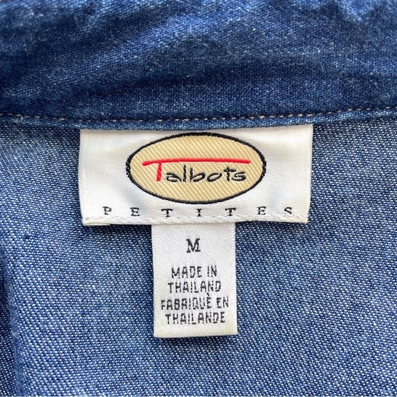 Vintage Talbots Minimalist Boxy Denim Jean Jacket… - image 5