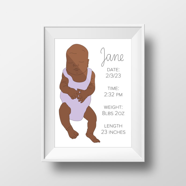 Custom Baby Announcement | Personalized Birth Announcement | Baby ...