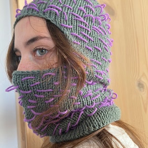 Handmade Wool Balaclava: Knitted Full Face Ski Mask