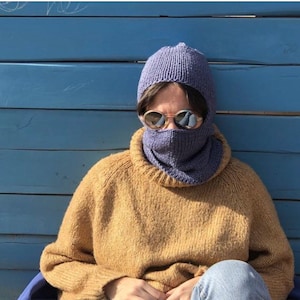 Handmade Knitted Balaclava: Wool Ski Mask, Winter Face Cover