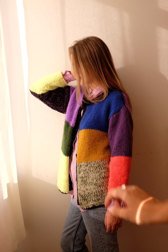 Cardigan de punto a mano ropa tejida a mano sueter para mujer Regalo para ella Cardigan Etsy Espana