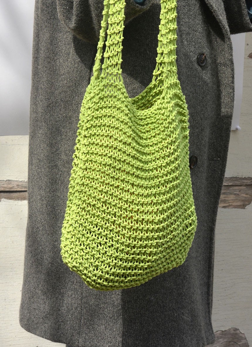Cotton hand knitted bag for women Great gift for her Beach | Etsy