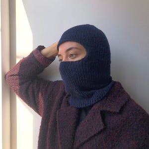 Handmade Knit Balaclava: Wool Blend Winter Ski Mask