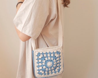 Cute White Crochet Small Handbag Crossbody Purse Crochet Shoulder Bag for  Girl Cute Crochet Purses