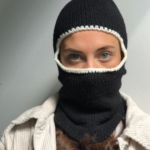 Handmade Wool Balaclava: Knitted Winter Face Mask, Ski Mask