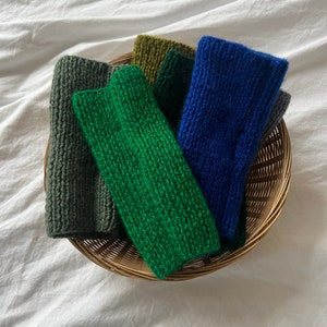 Handmade Knitted Fingerless Wool Gloves: Unisex Mittens