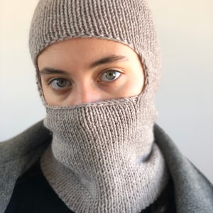 Ribbed Knit Hood Scarf | Soft Winter Bonnet Hat | Cozy Cottagecore Cowl | Handmade Ribbed Helmet Hood