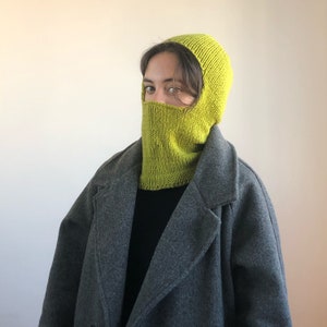 Handmade Knit Balaclava: Wool Blend Face Mask, Winter Warmer