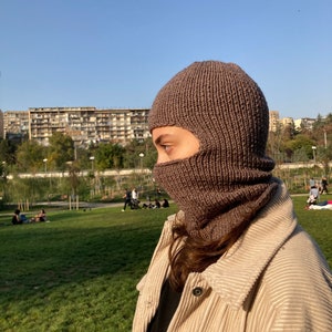 Handmade Wool Knit Balaclava: Winter Ski Mask Face Cover