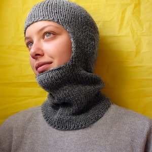 Handmade Knit Balaclava: Wool Blend Full Face Mask