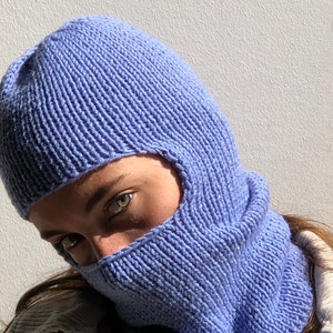 Handmade Wool Knit Balaclava: Winter Ski Mask Face Cover