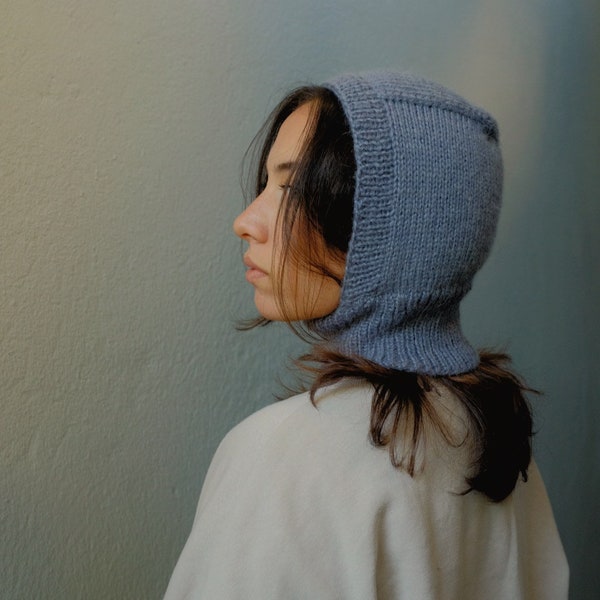 Hand knitted Bonnet Balaclava ,Winter Hat, face mask balaclava , bonnet hat for woman