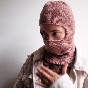 Handmade Wool Knit Balaclava: Winter Ski Mask Face Cover