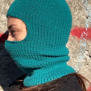 Handmade Wool Knit Balaclava: Winter Ski Mask Face Cover