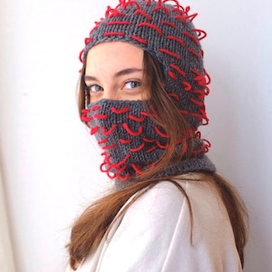 hand knitted Balaclava Winter Hat, face mask