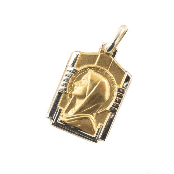 Virgin Mary pendant - protection charm - 18 ct Fre