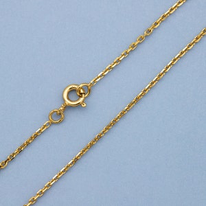 Collier chaîne 9 carats - jolie petite chaîne en or massif 9 carats - collier élégant pour porter un pendentif à breloques - 17,7 pouces - 45 cm