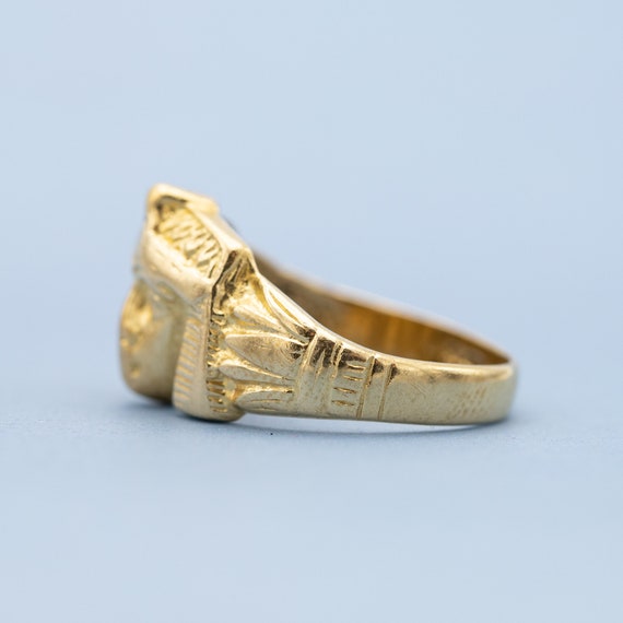 18k Egyptian Pharaoh ring - King - good luck amul… - image 4