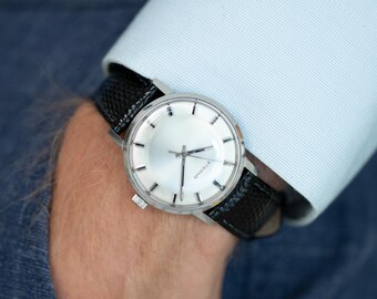 Vintage 1966 Eterna | Swiss Made Men's Automatic Dress Watch | Silver Sunburst Dial | Minimalist Look