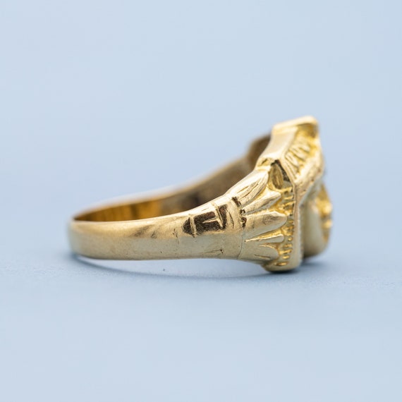 18k Egyptian Pharaoh ring - King - good luck amul… - image 6