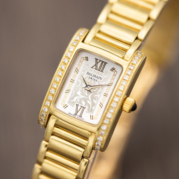 Pierre Balmain Arabesque - Vintage 18k Solid Yellow Gold & Diamond Ladies' Quartz Watch - Birthday present for her - *Read Description*