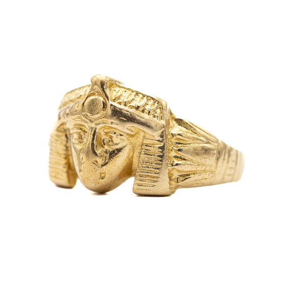 18k Egyptian Pharaoh ring - King - good luck amul… - image 7
