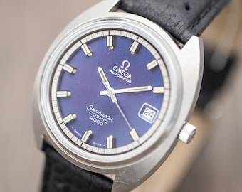 Omega Seamaster Cosmic 2000 Automatique - Cadran Bleu - montre automatique vintage pour homme - Fraîchement entretenue - cadeau pour lui - *Lire la description*