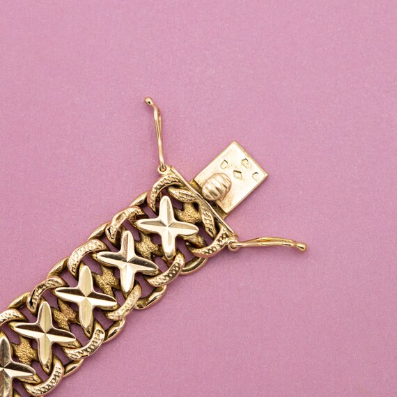 Lovely 1940's 18 k gold bracelet - hollow bracele… - image 5