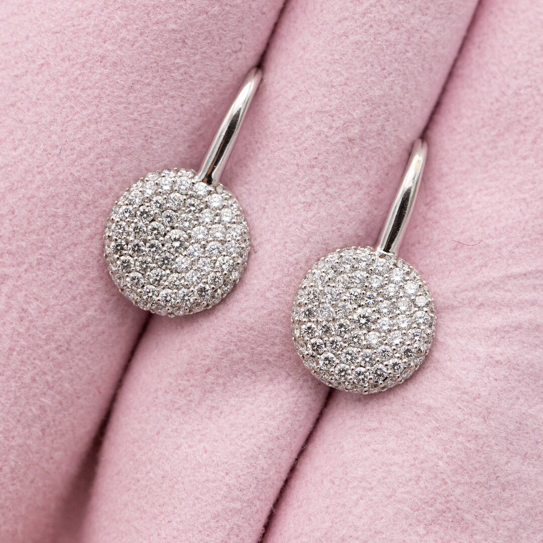 18 K Bigli Earrings Diamond Wave Earrings Belgian Designer Etsy