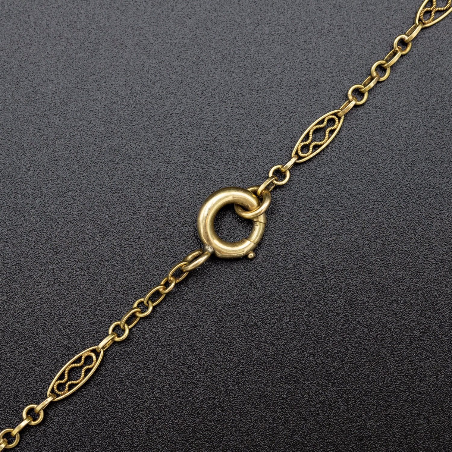 Yellow gold Sautoir antique closures 18 ct gold necklace | Etsy