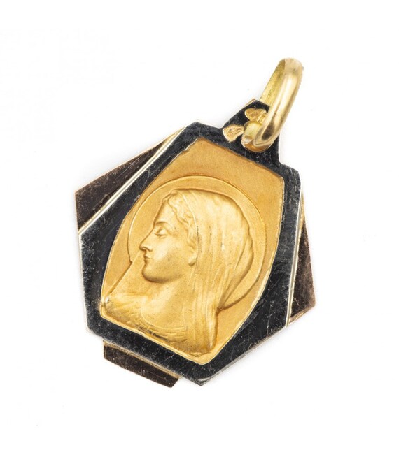 Virgin Mary pendant - protection charm - 18 ct Fre