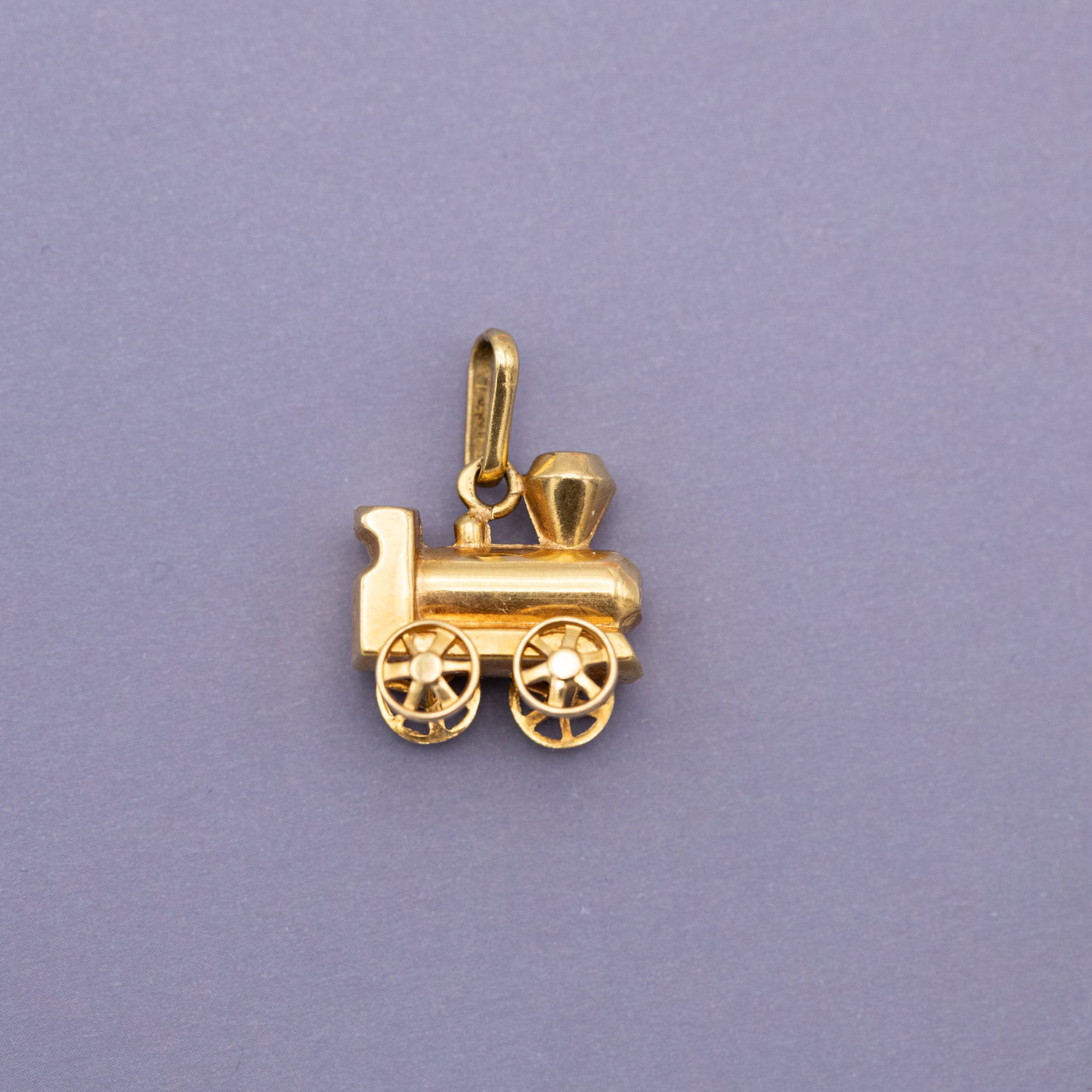 Pendentif Vintage En Or 18 Carats (750‰) Motif Locomotive - Unisexe, Occasion
