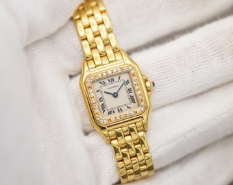 Cartier Panthère - Vintage Ladies' Cocktail Watch - 18k Yellow Gold & Diamond - Luxury designer watch for Her - *Read Description*