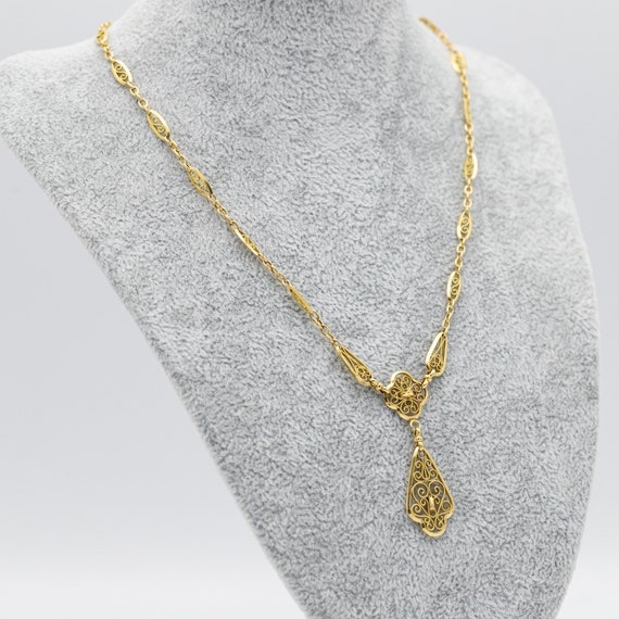 18k solid gold Antique Necklace - light Art Nouve… - image 6