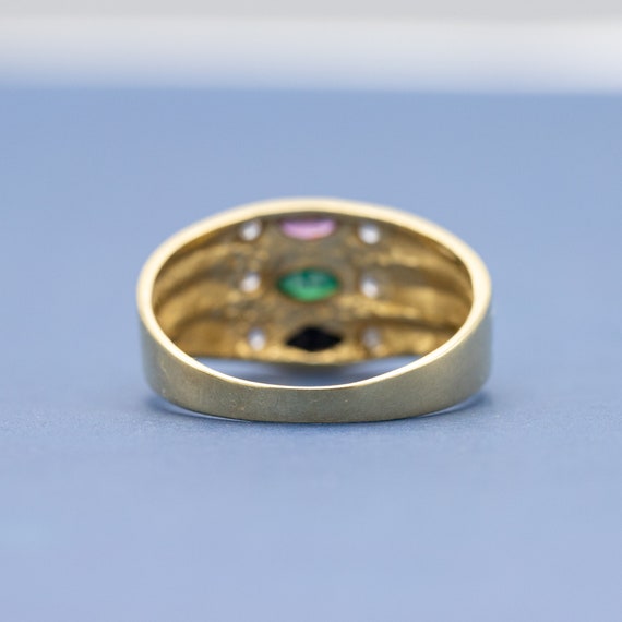 18K Emerald, Sapphire, Ruby ring - Vintage 18 kar… - image 7