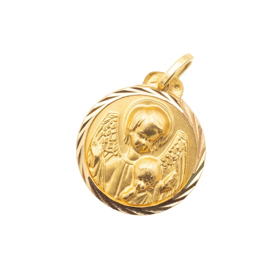 Angel charm - Cherub - 18k Gold pendant - charm -