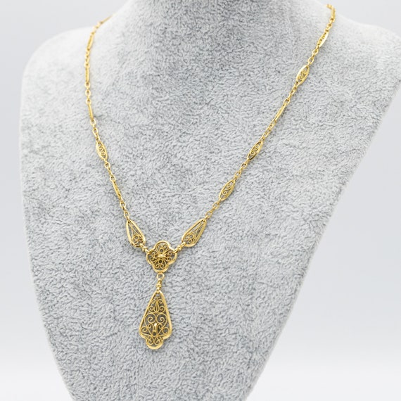 18k solid gold Antique Necklace - light Art Nouve… - image 5
