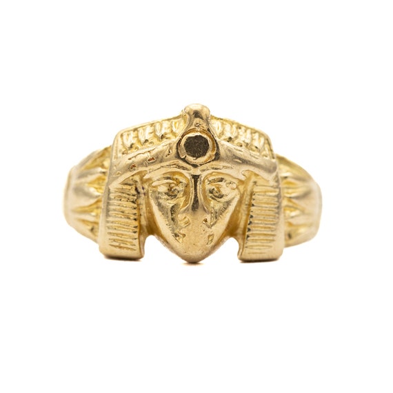18k Egyptian Pharaoh ring - King - good luck amul… - image 8