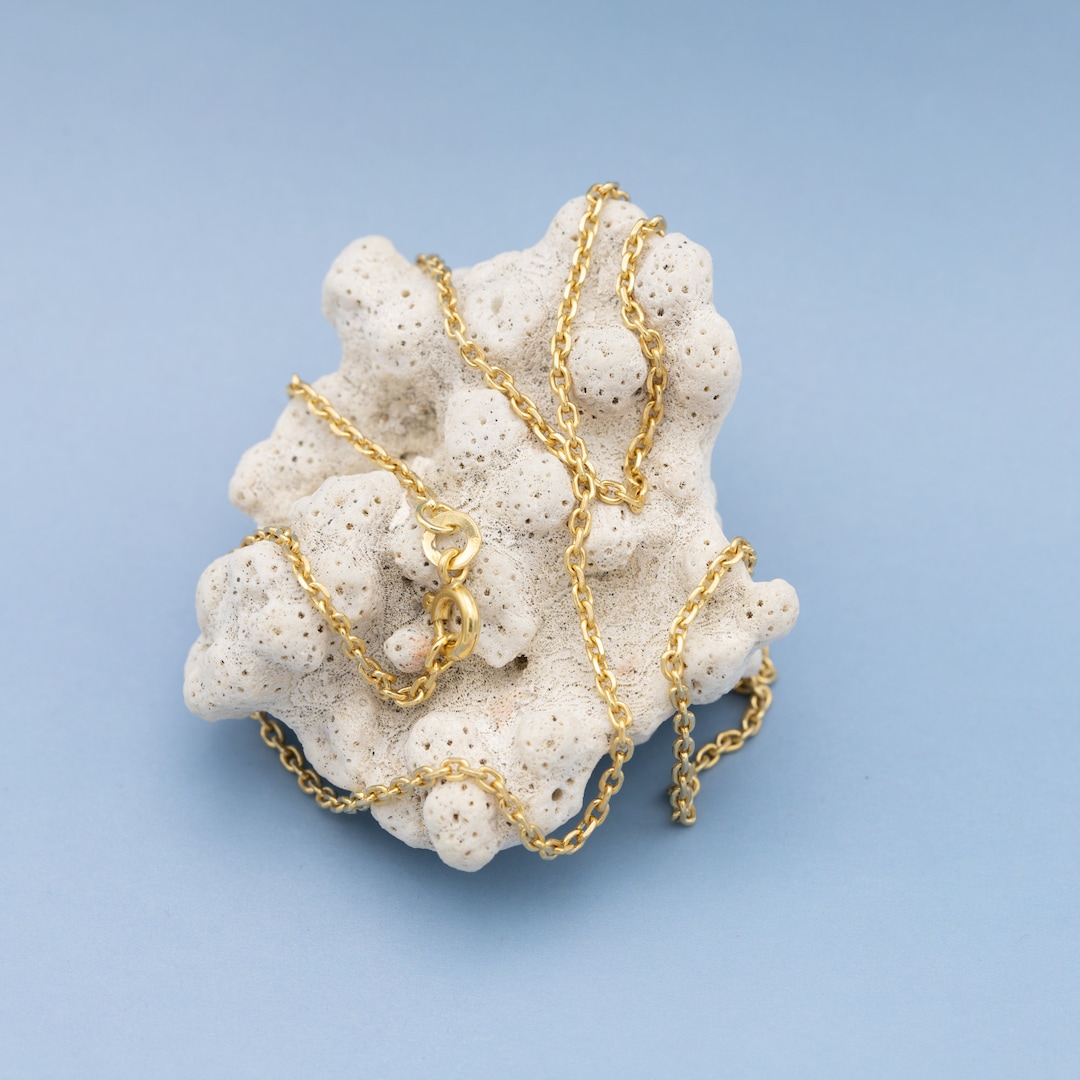 Sturdy 18 K Chain Necklace Cute and Small 18 K Solid Gold Etsy