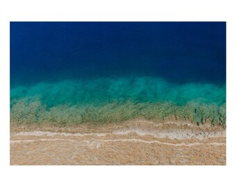 ファインアート 海洋写真プリント 空中波 ビーチ ウォールアート 海岸風景写真プリント キャンバス ウォールアート ブルー ホームデコレーション ビーチ愛好家へのギフト