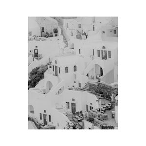 SANTORINI GREECE PHOTOGRAPHY, Prints of Santorini, Black and White Wall Art, Photos of Greece, Monochrome Travel Photo Prints & Canvas