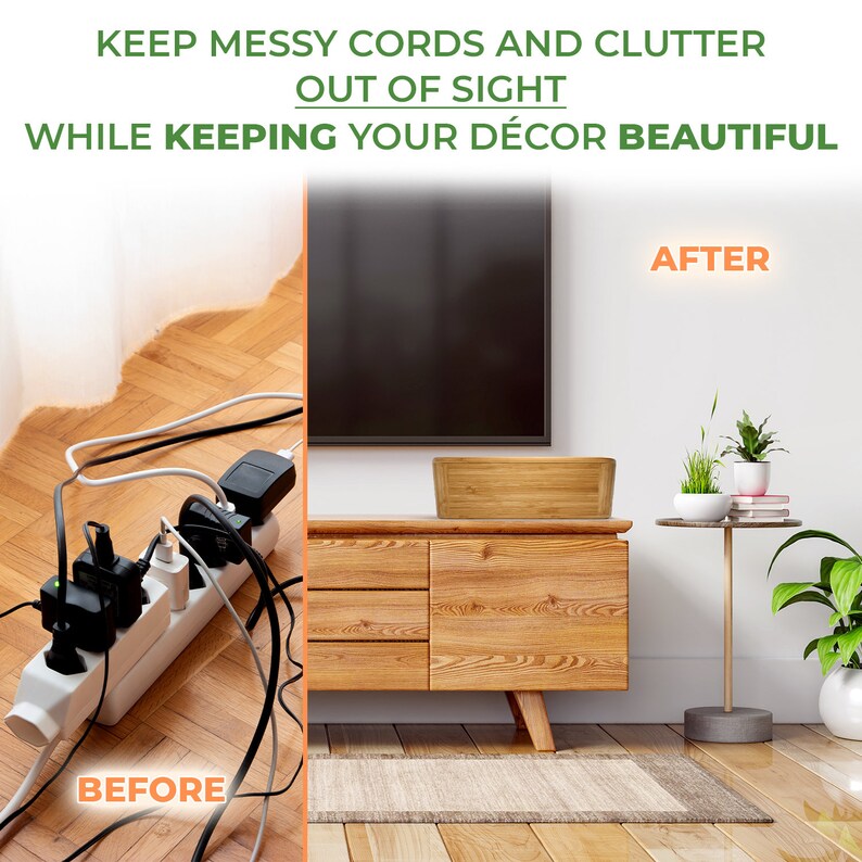 TEYGA Bamboo Cable Management Box Stylish Cord Organizer Box Etsy